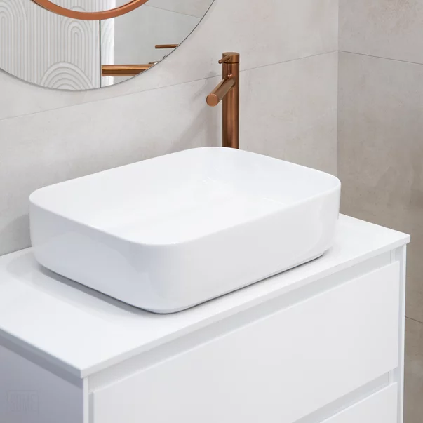 Blat pentru lavoar Rune Skiva din compozit 60 cm finisaj alb picture - 3