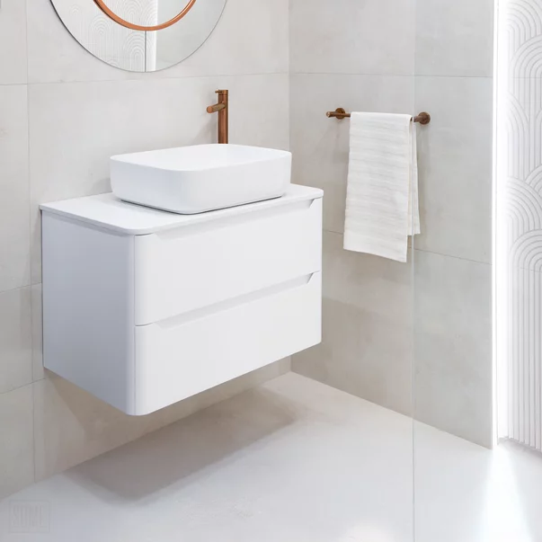 Blat pentru lavoar Rune Skiva din compozit 80 cm alb picture - 3