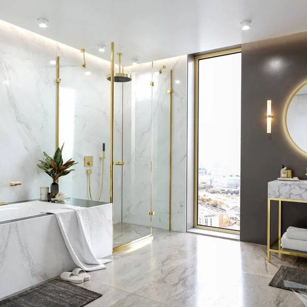 Brat de dus Hansgrohe 30 cm cu finisaj bronz periat picture - 2