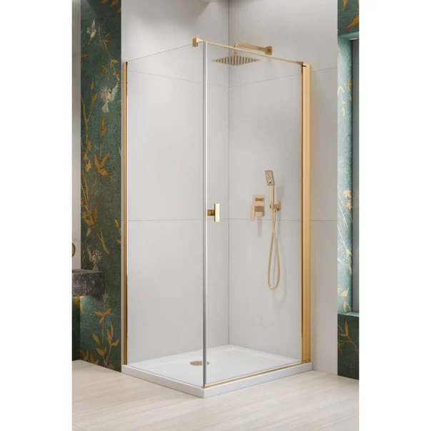 Cabina de dus dreptunghiulara cu usa batanta Radaway Nes KDJ I 100x80 cm finisaj auriu lucios-transparent dreapta picture - 3