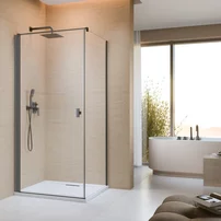 Cabina de dus dreptunghiulara cu usa batanta Radaway Nes KDJ I 90x70 cm finisaj GunMetal periat-transparent stanga