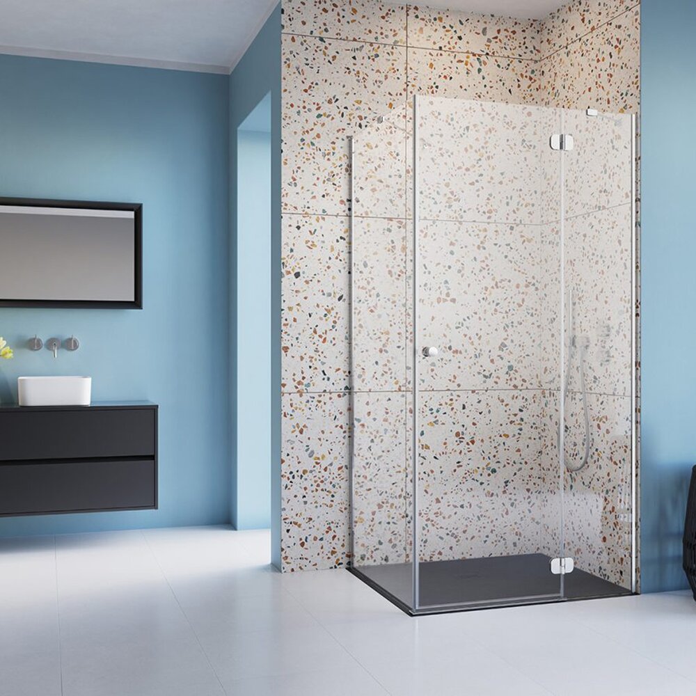 Cabina de dus dreptunghiulara cu usa batanta Radaway Torrenta 90x100 cm crom-transparent orientare dreapta