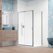 Cabina de dus dreptunghiulara cu usa glisanta Radaway Alienta 100x90 cm crom-transparent