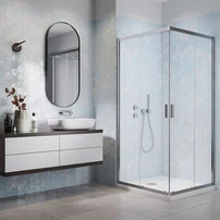Cabina de dus dreptunghiulara cu usa glisanta Radaway Alienta 80x100 cm crom-transparent