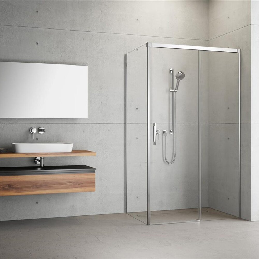 Cabina de dus dreptunghiulara cu usa glisanta Radaway Idea KDJ 120x100 cm crom-transparent dreapta
