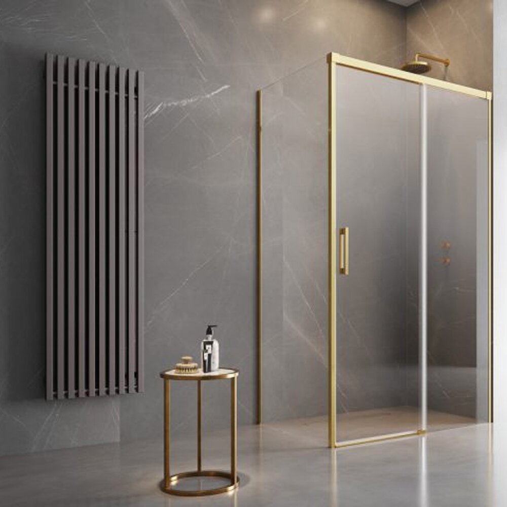 Cabina de dus dreptunghiulara cu usa glisanta Radaway Idea KDJ 120x70 cm auriu-transparent dreapta