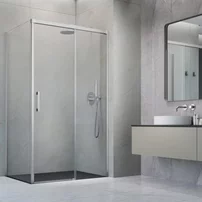 Cabina de dus dreptunghiulara cu usa glisanta Radaway Idea KDJ 150x70 cm finisaj nichel periat-transparent dreapta