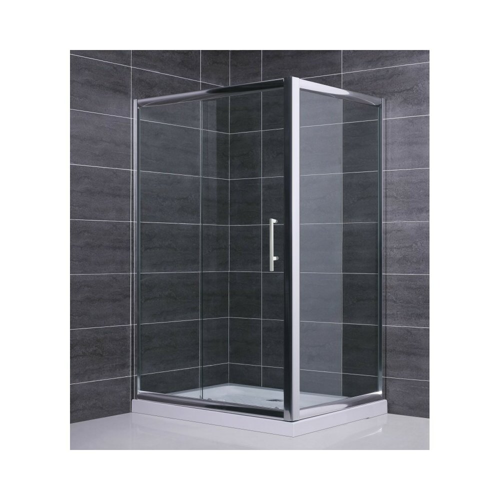 Cabina de dus dreptunghiulara Inter Ceramic cu usa glisanta 120x100 cm crom lucios - transparent
