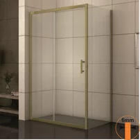 Cabina de dus dreptunghiulara Inter Ceramic cu usa glisanta 120x80 cm auriu - transparent