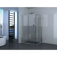 Cabina de dus dreptunghiulara Inter Ceramic cu usa glisanta 80x110 cm crom transparent