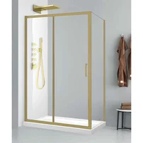 Cabina de dus dreptunghiulara Fluminia Iris Gold 120x90 cm finisaj auriu periat