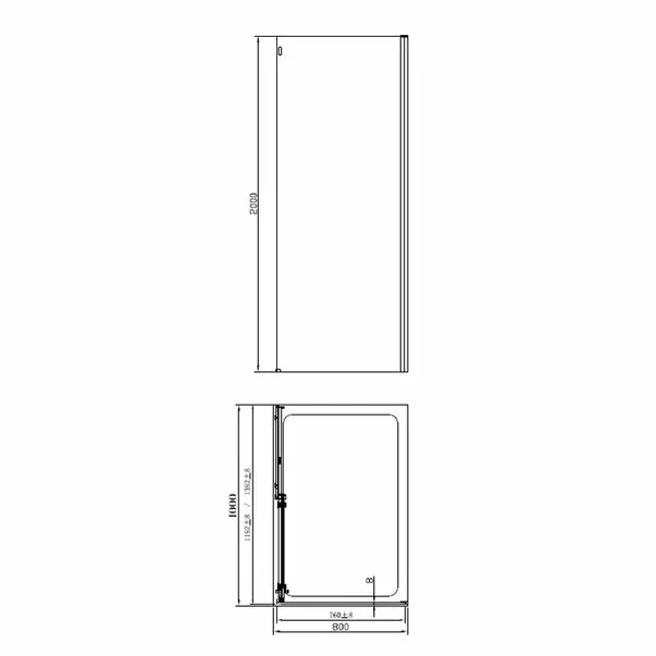 Cabina de dus dreptunghiulara Fluminia Panda Black cu usa culisanta 100x80 negru picture - 4