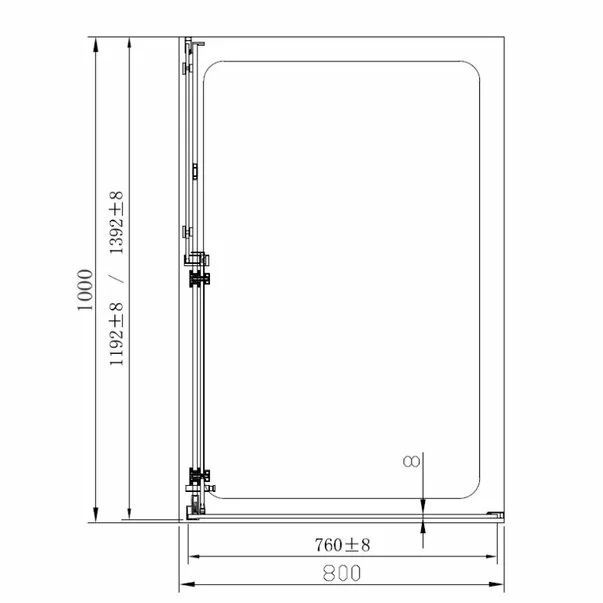Cabina de dus dreptunghiulara Fluminia Panda Black cu usa culisanta 100x80 negru picture - 5