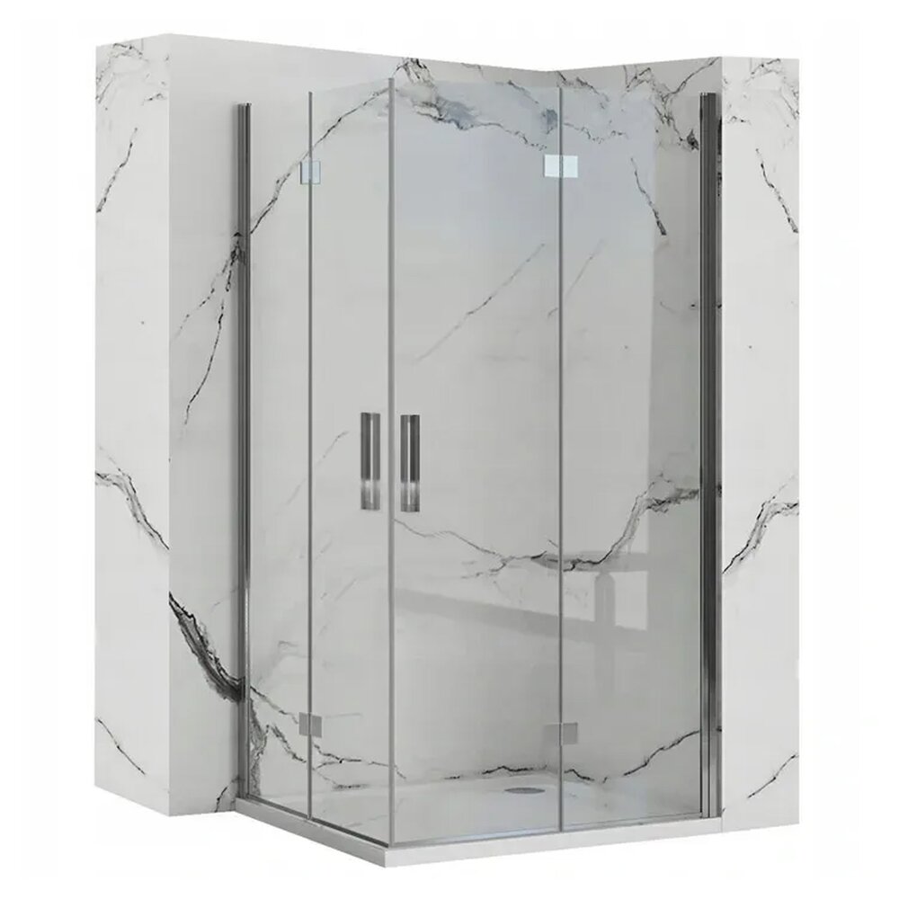 Cabina de dus dreptunghiulara pliabila Rea Molier 80×90 crom neakaisa.ro