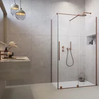 Cabina de dus dreptunghiulara usa culisanta Radaway Furo KDJ 100x90 profil cupru periat dreapta