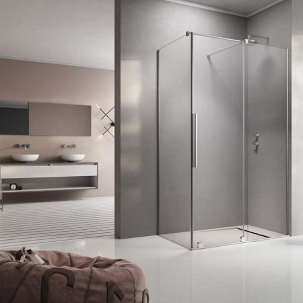 Cabina de dus dreptunghiulara usa culisanta Radaway Furo KDJ 120x90 profil crom lucios dreapta