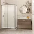 Cabina de dus patrata cu usa culisanta Radaway Premium Plus DWJ+S 100x100 cm finisaj crom lucios-transparent picture - 1