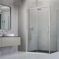Cabina de dus patrata cu usa glisanta Radaway Idea KDJ 110x110 cm finisaj nichel periat-transparent stanga