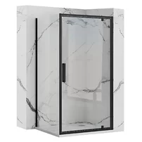 Cabina de dus patrata cu usa pivotanta Rea Rapid Swing 80x80 negru