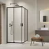 Cabina de dus patrata cu usi glisante Radaway Alienta 90x90 cm negru-transparent picture - 1