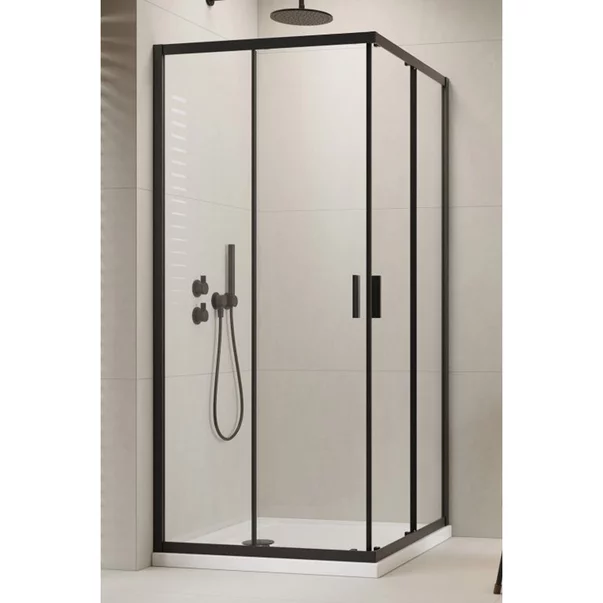 Cabina de dus patrata cu usi glisante Radaway Alienta 90x90 cm negru-transparent picture - 2