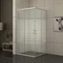 Cabina de dus patrata Inter Ceramic cu usi glisante 80x80 cm crom - transparent cu linii albe picture - 1