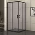 Cabina de dus patrata Inter Ceramic cu usi glisante 80x80 cm negru mat - fumuriu picture - 1