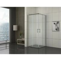 Cabina de dus patrata Inter Ceramic cu usi glisante crom lucios - transparent 80x80 cm