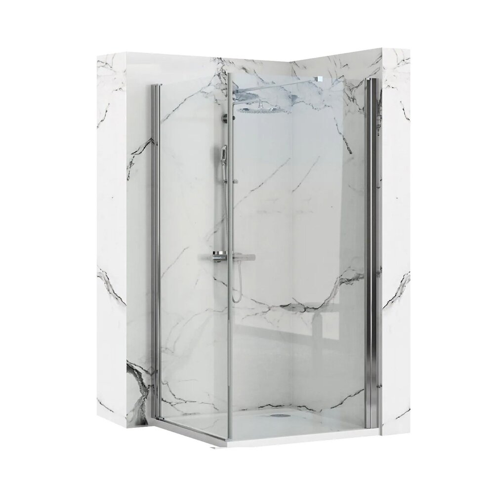 Cabina de dus patrata Rea Maxim 80×80 crom dreapta neakaisa.ro