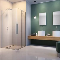 Cabina de dus patrata usi culisante Radaway Furo KDD 90x90 cm profil crom lucios