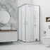 Cabina de dus patrata usi culisante Radaway Premium Plus C 90x90 cm profil crom lucios picture - 1