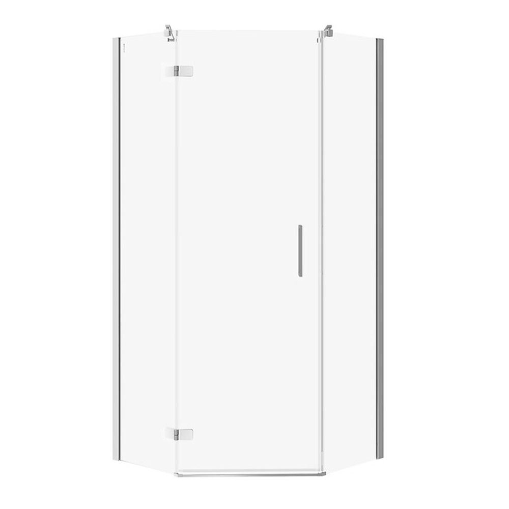 Cabina de dus pentagonala Cersanit Jota cu usa batanta stanga 90x90 crom