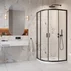 Cabina de dus semirotunda cu usi glisante Radaway Alienta 90x90 cm negru-transparent picture - 1