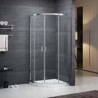 Cabina de dus semirotunda Roth Albis cu usi glisante 90x90 cm crom-transparent