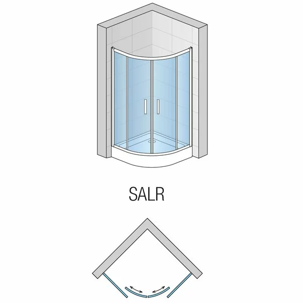 Cabina de dus semirotunda cu usi glisante SanSwiss Salia SALR 90x90 sticla securizata 6mm picture - 2