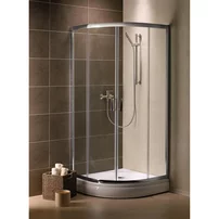 Cabina de dus semirotunda usi culisante Radaway Premium Plus A 1900 80x80 cm profil crom lucios