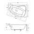 Cada asimetrica Besco Rima 140x90 cm montaj dreapta picture - 2