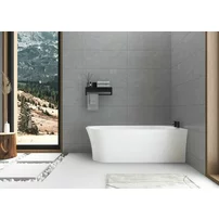 Cada asimetrica Rune Birka 160x75 cm dreapta alb lucios