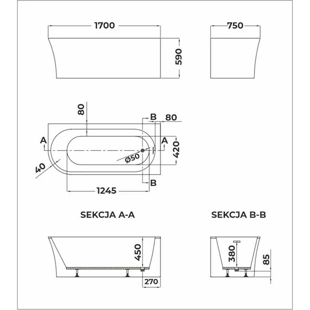 Cada asimetrica Rune Birka 170x75 cm dreapta alb lucios picture - 9