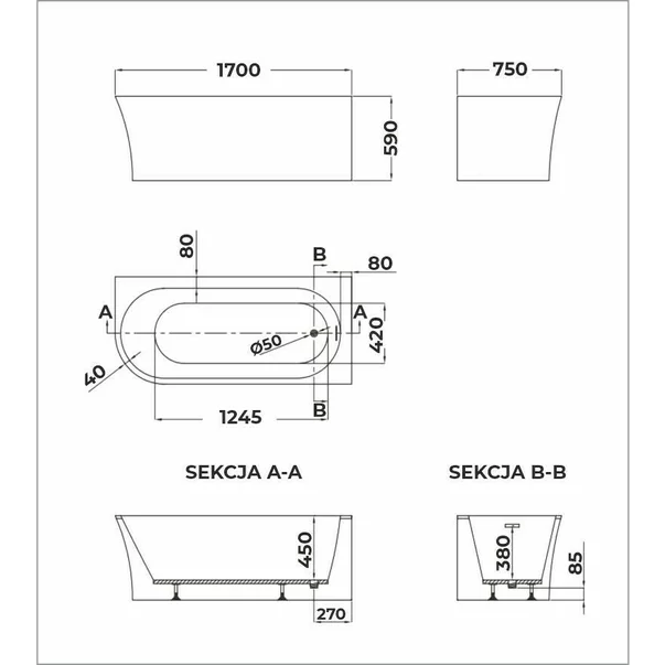 Cada asimetrica Rune Birka 170x75 cm stanga alb lucios picture - 9