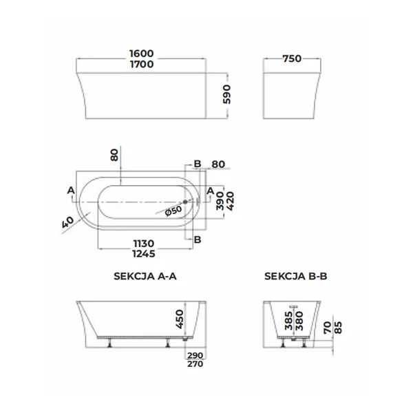 Cada asimetrica Rune Birka Boyd 160x75 cm stanga alb lucios picture - 6