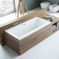 Cada dreptunghiulara Radaway Aridea acril 190x90 cm alb lucios