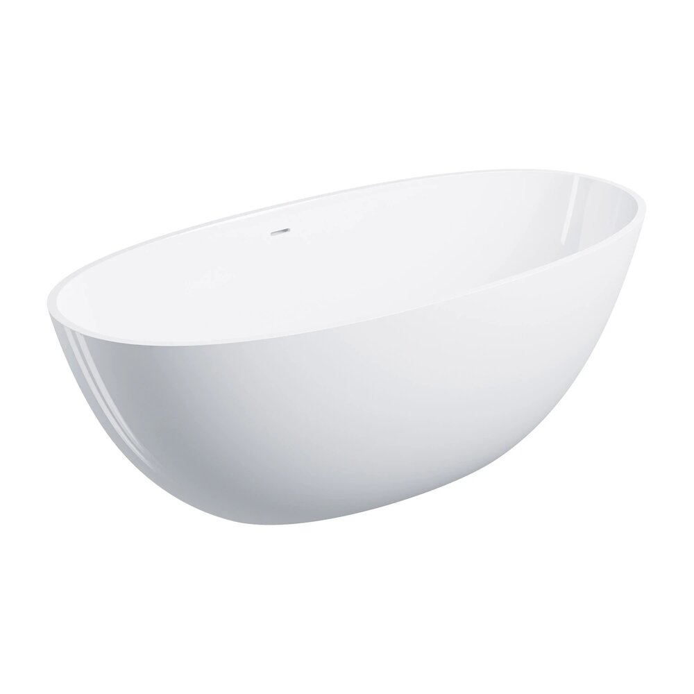 Cada freestanding compozit Omnires Shell M+ finisaj alb lucios 160x75 cm