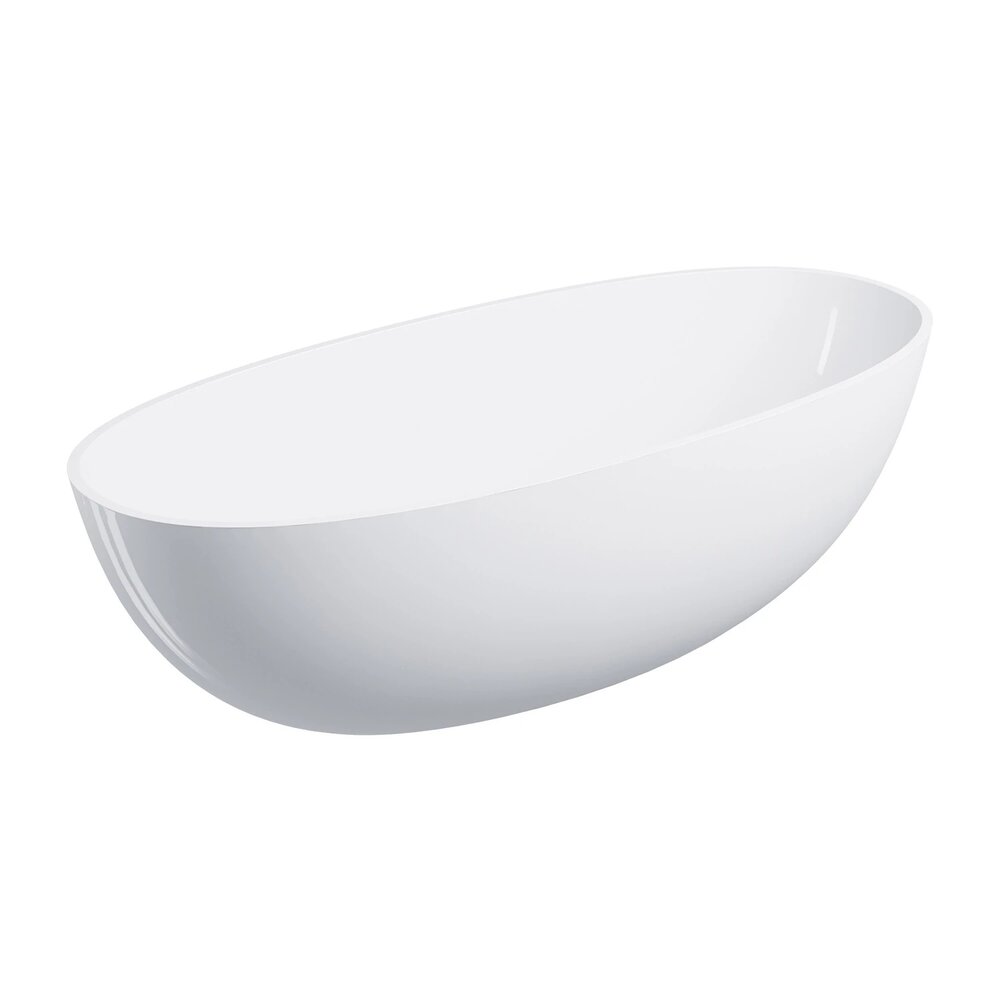 Cada freestanding compozit Omnires Shell M+ finisaj alb lucios 175x78 cm