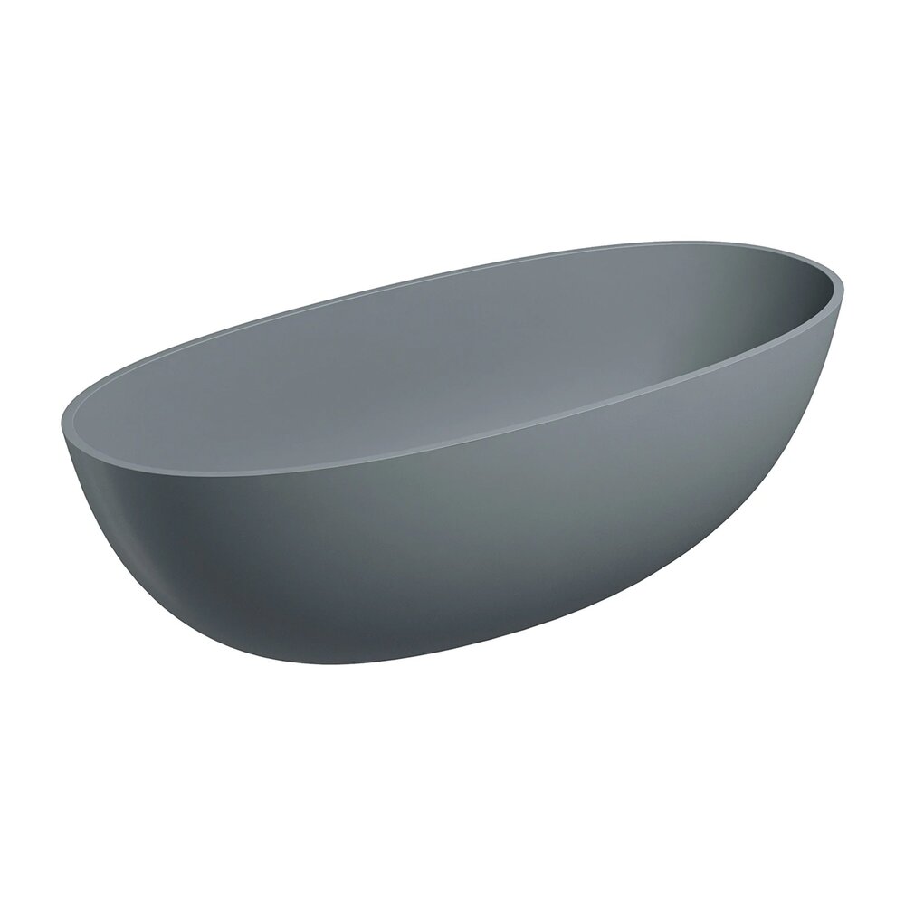 Cada freestanding compozit Omnires Shell M+ finisaj gri mat cenusa 175x78 cm