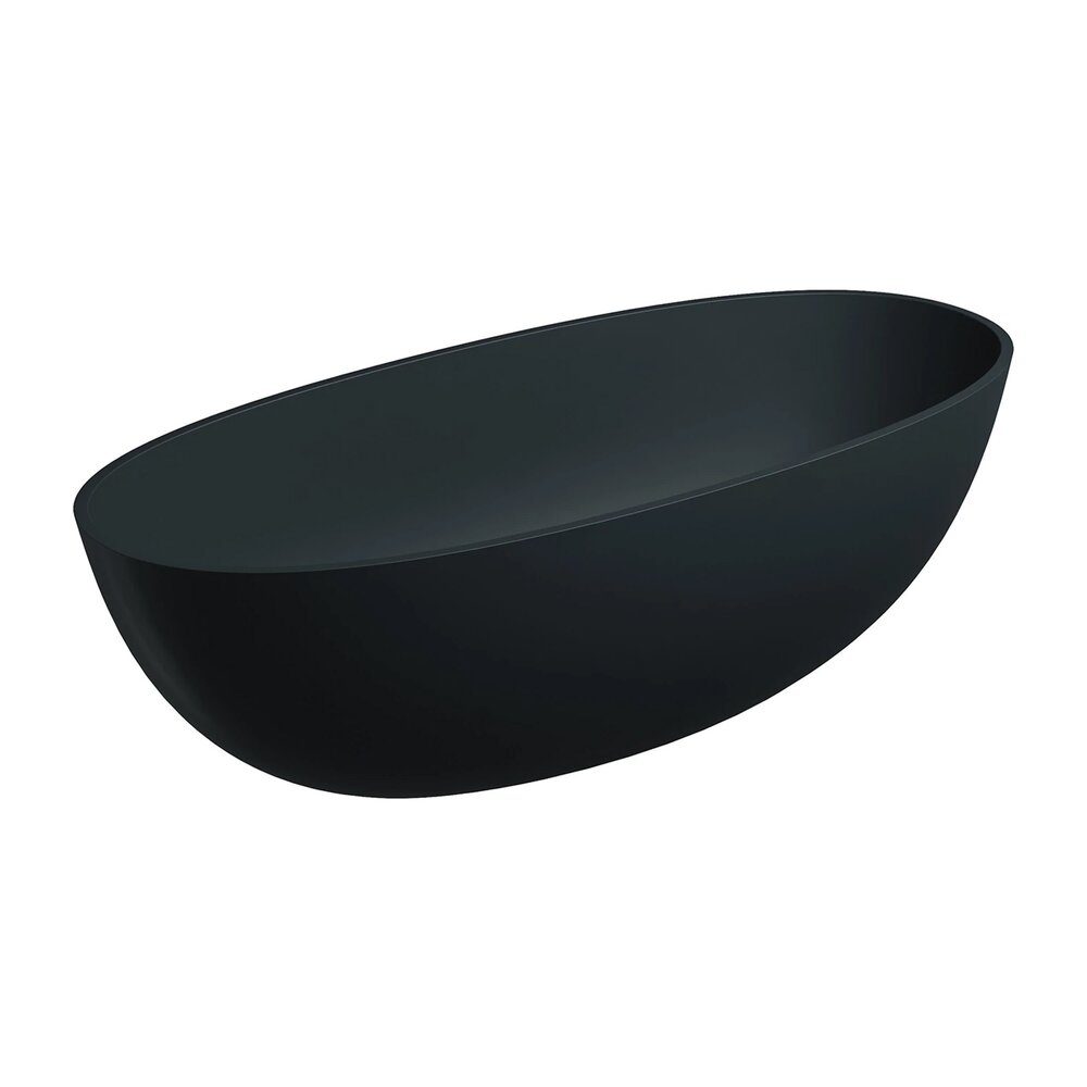 Cada freestanding compozit Omnires Shell M+ finisaj negru mat lava 175x78 cm