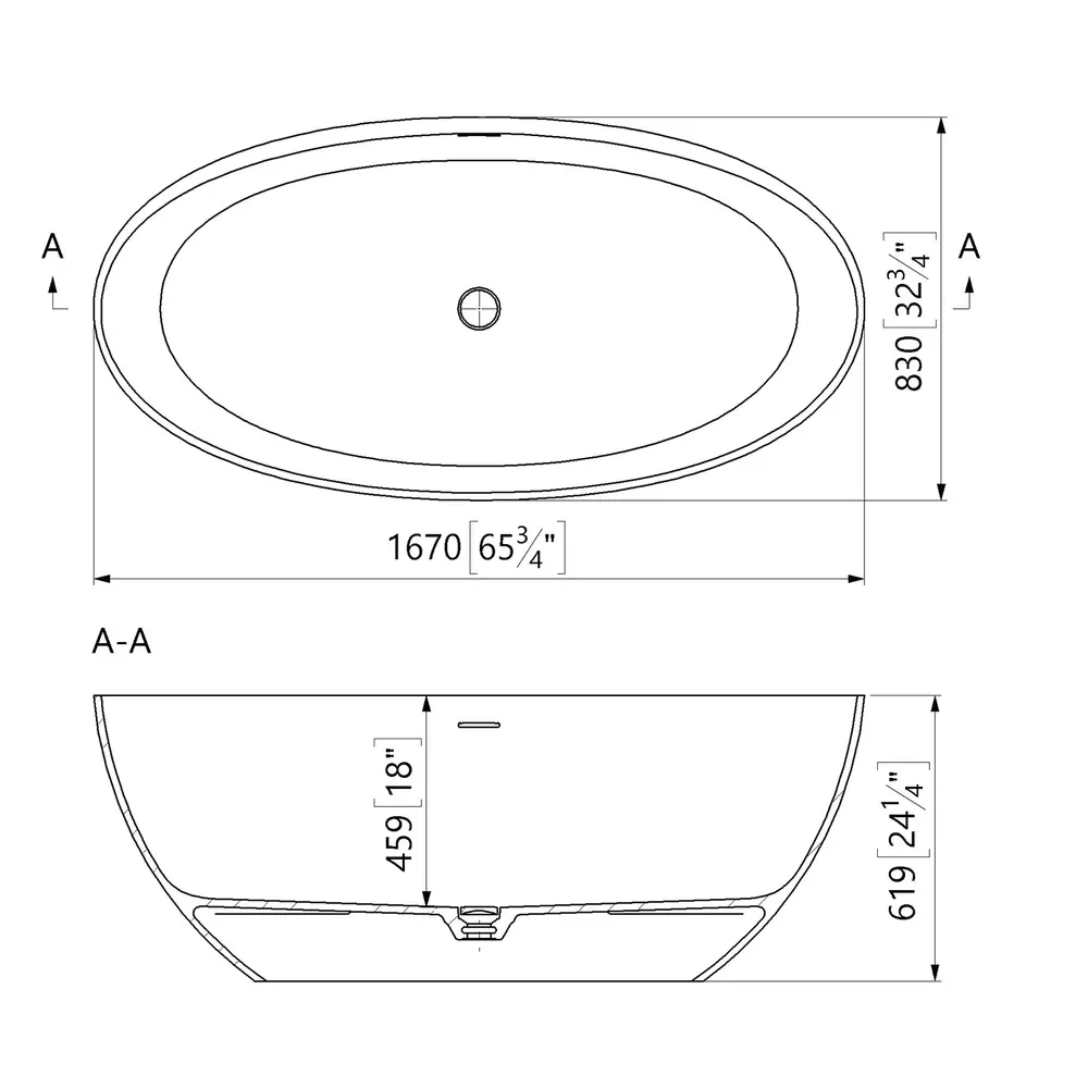 3mama様 Cada freestanding din compozit Marmite Lima 167x83 cm 630472171103