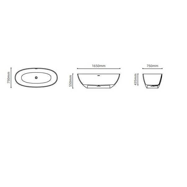 Cada freestanding din compozit Rune Kvasir 165x75 cm picture - 2