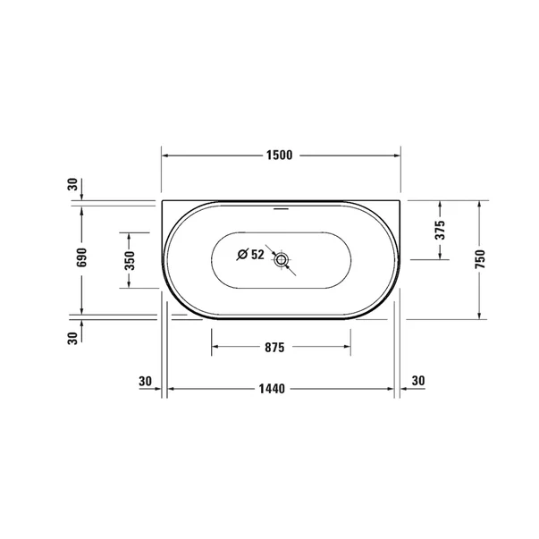 Cada freestanding Duravit DuraSenja 150x75 cm finisaj alb picture - 4
