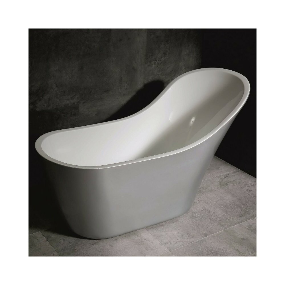 Cada freestanding Inter Ceramic acril alb-gri 153x71.5 cm